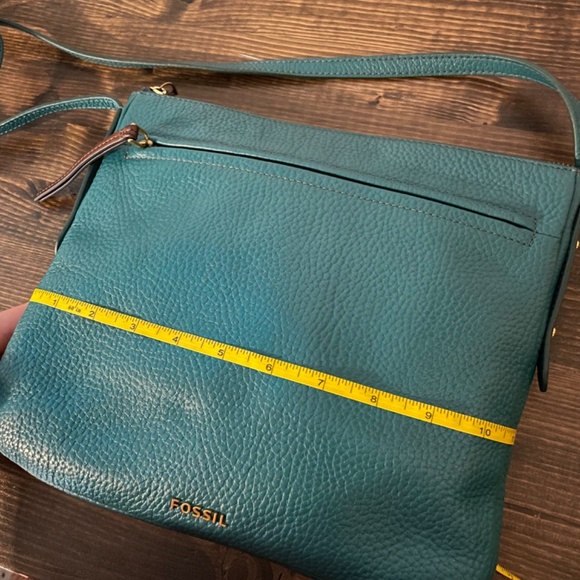 Fossil Crossbody teal blue brown & gold - Picture 2 of 5